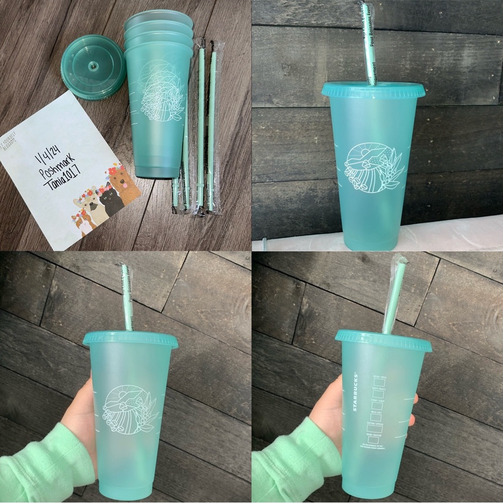 4 BRAND NEW 24 oz Reusable Starbucks Cup (Earth Day 2021)